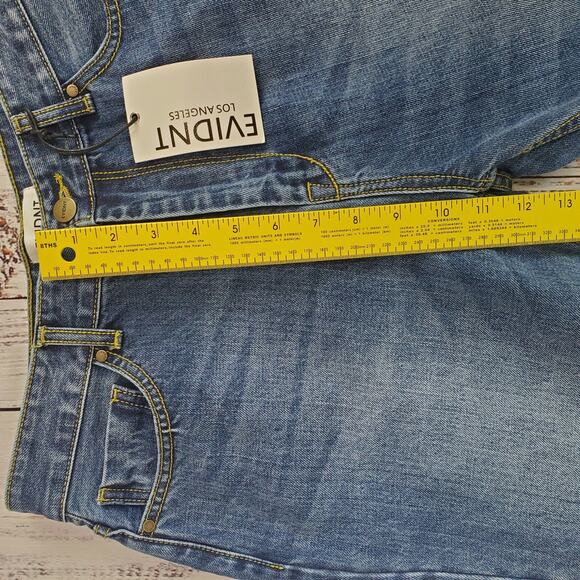 EVIDNT Los Angelos Malibu Crop Jeans Sz 30 Dip Dyed Two Toned Capri NWT Festival - Picture 13 of 15